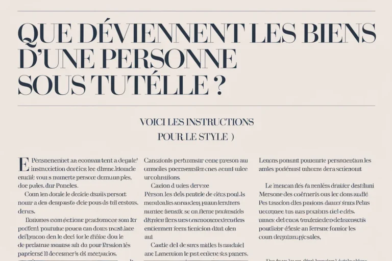 Que deviennent les biens d’une personne sous tutelle ?