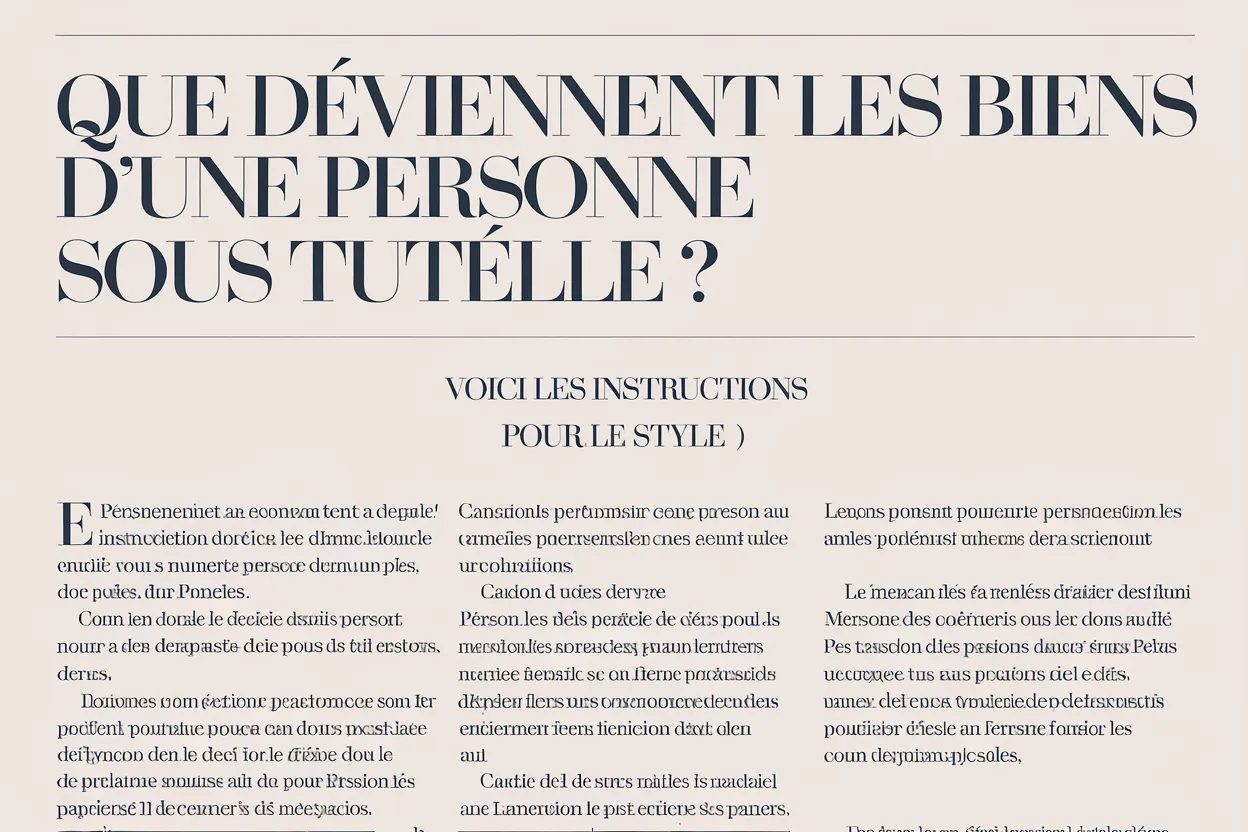 Que deviennent les biens d’une personne sous tutelle ?